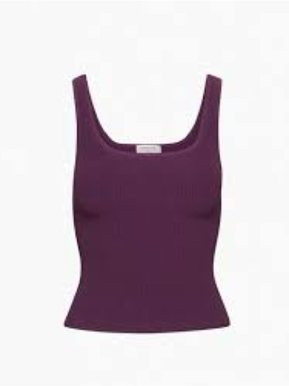 Aritzia Babaton Sculpt Knit Tank Purple Ribbed Cropped Square Neck S